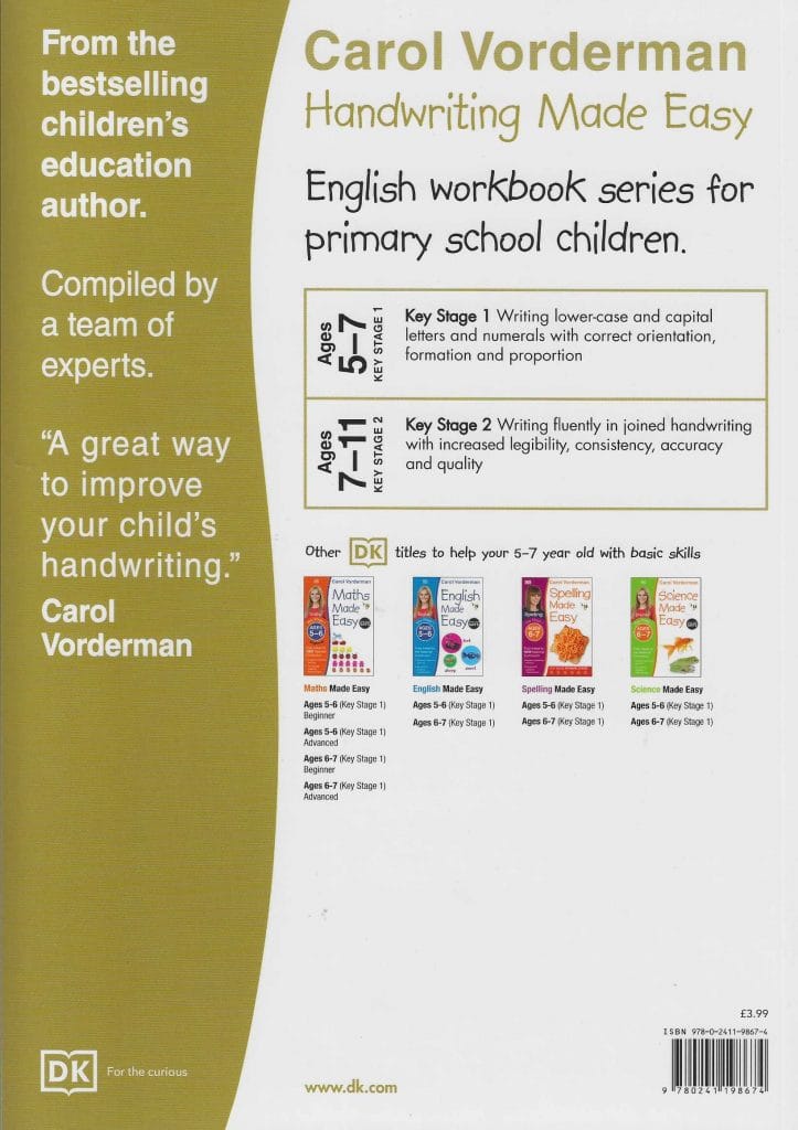 DK -CAROL VORDERMAN HANDWRITING MADE EASY KEY STAGE 1 – Welcome To ...